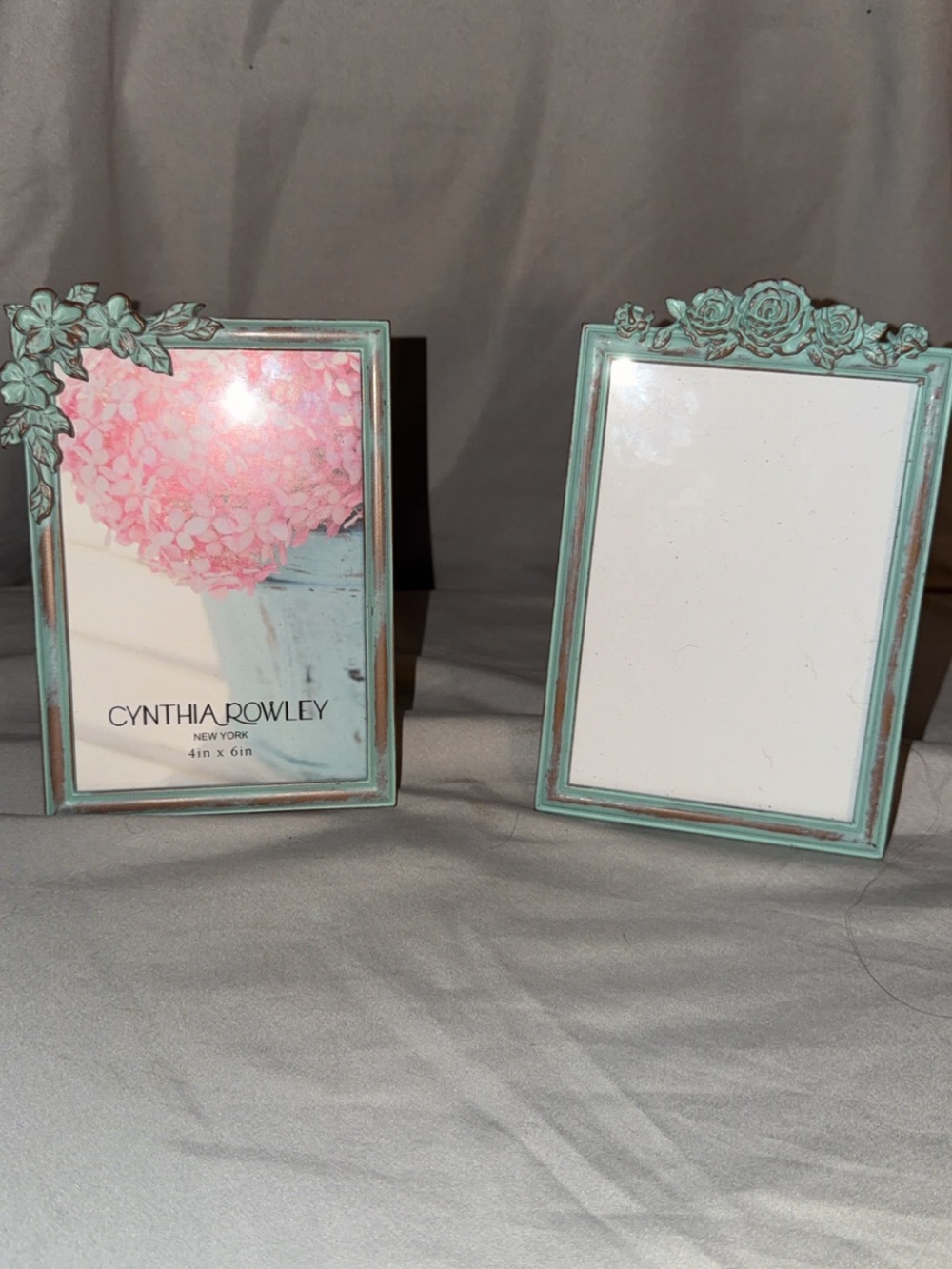 Cynthia Rowley Turquoise Floral Embellished Picture Frames - Pair